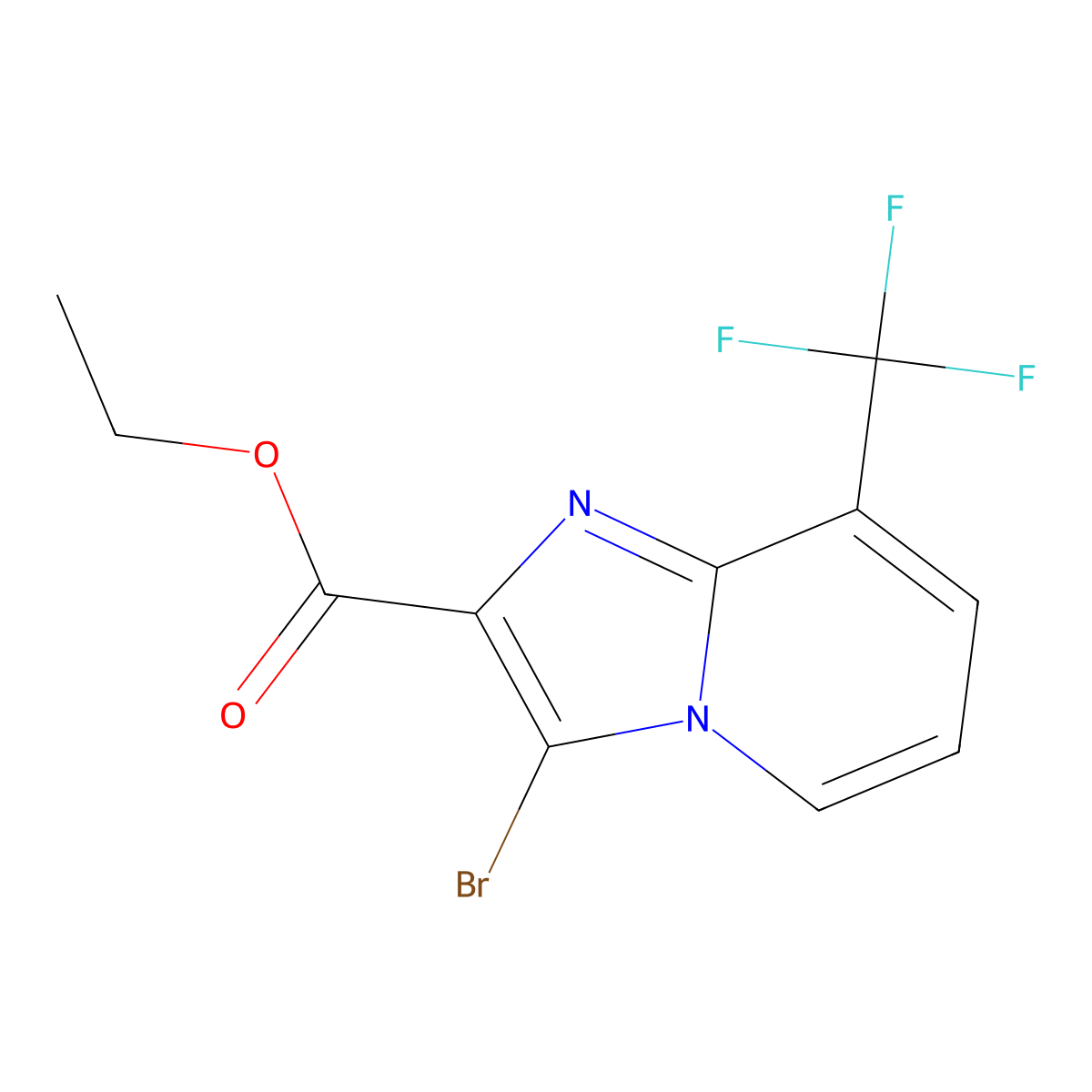 Ethyl 3-bromo-8-(trifluoromethyl)imidazo[1,2-a]pyridine-2-carboxylate molecular structure, CAS 1355171-40-2