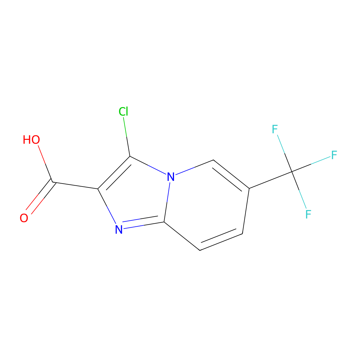 3-Chloro-6-(trifluoromethyl)imidazo[1,2-a]pyridine-2-carboxylic acid molecular structure, CAS 1355171-48-0