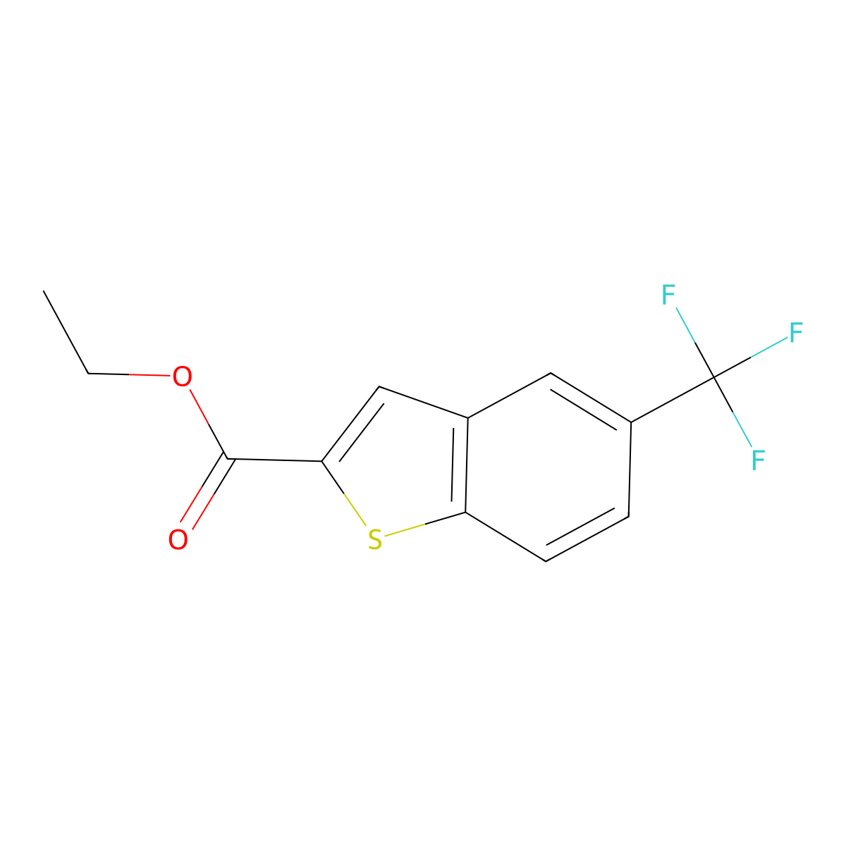 Ethyl 5-(trifluoromethyl)-1-benzothiophene-2-carboxylate molecular structure, CAS 1355171-98-0