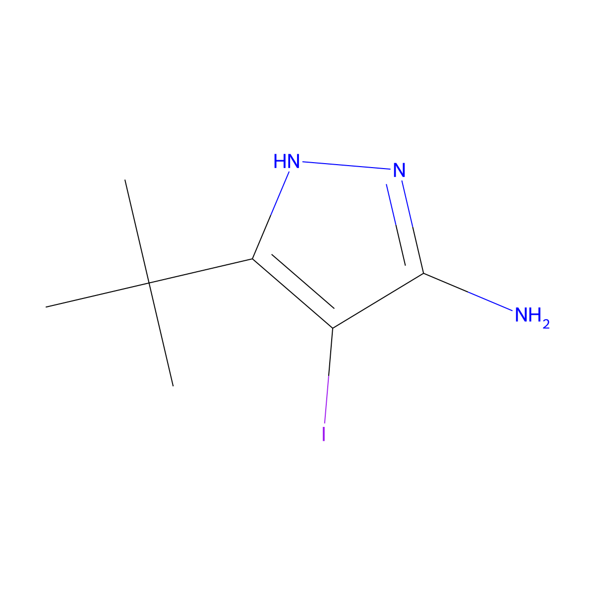 5-(tert-Butyl)-4-iodo-1H-pyrazol-3-amine molecular structure, CAS 1355172-18-7