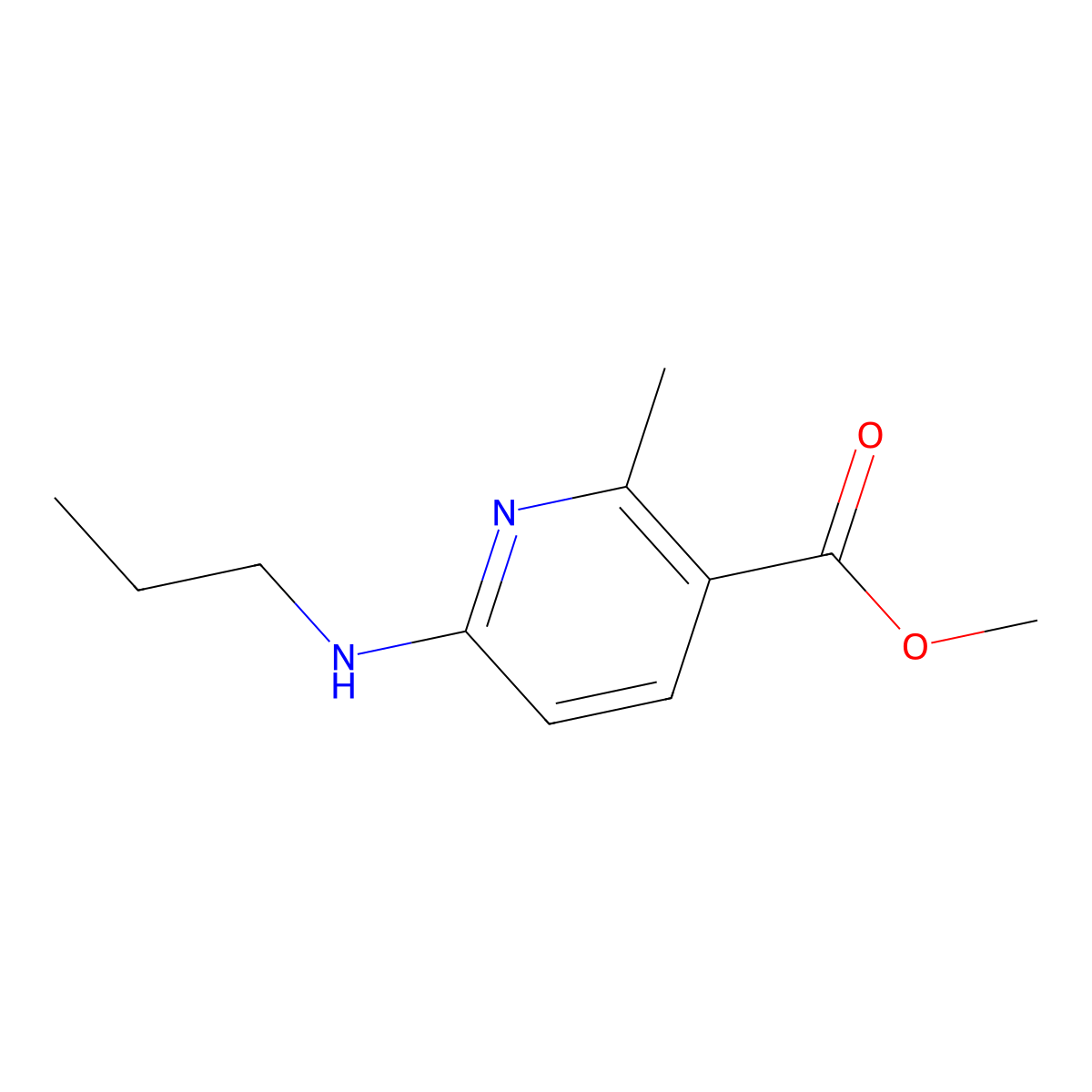 Methyl 2-methyl-6-(propylamino)nicotinate molecular structure, CAS 1355172-25-6