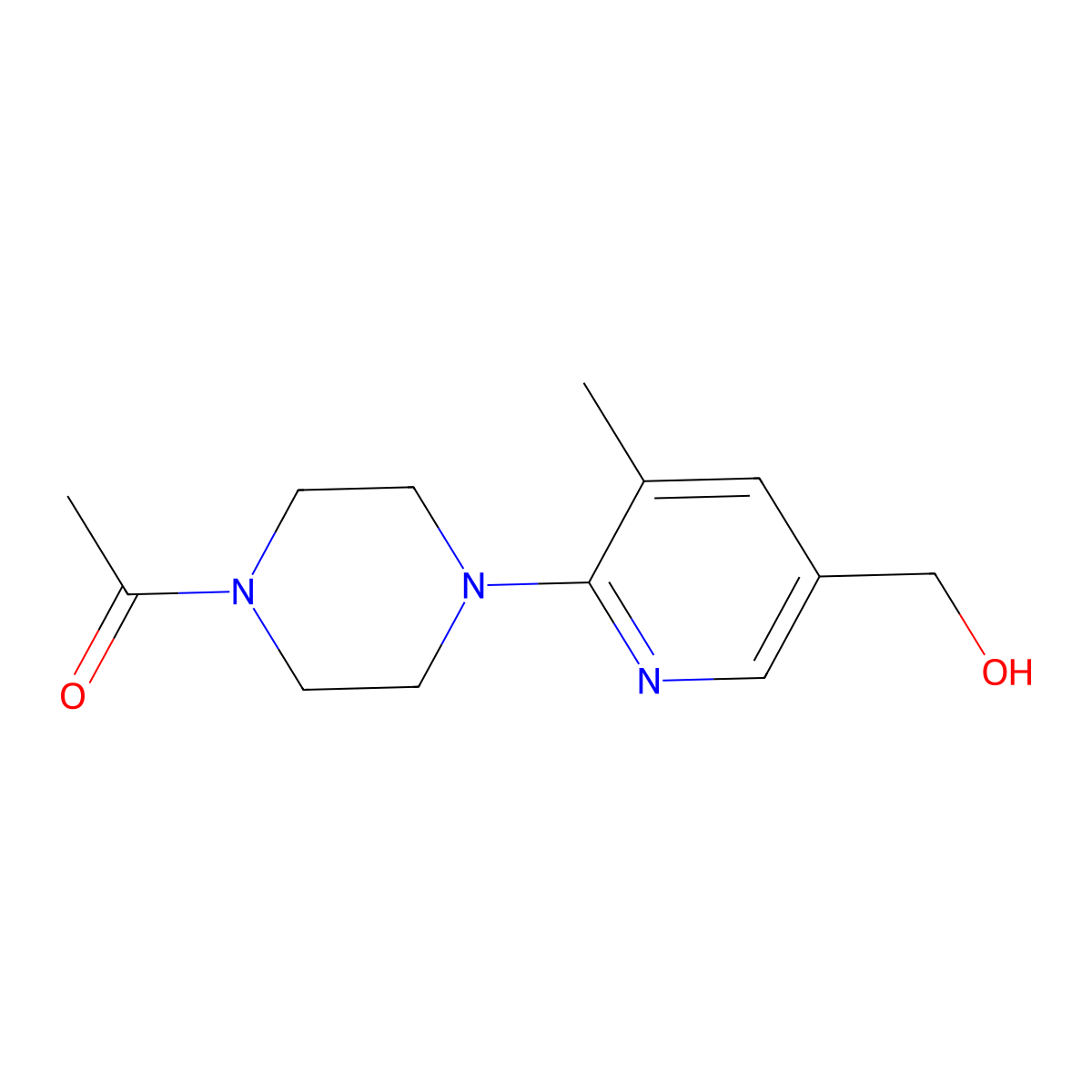 1-(4-(5-(Hydroxymethyl)-3-methylpyridin-2-yl)piperazin-1-yl)ethanone molecular structure, CAS 1355172-40-5