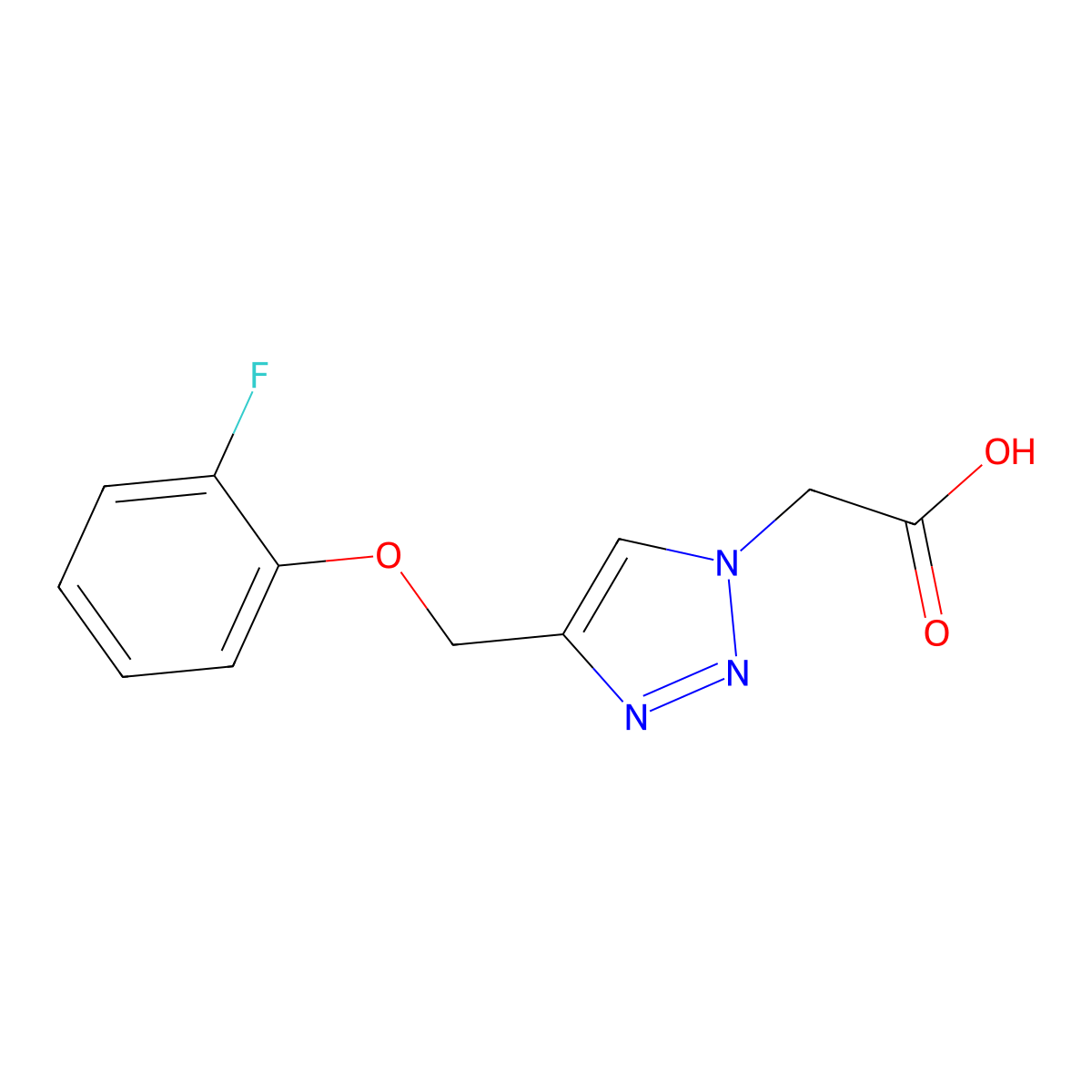 2-(4-((2-Fluorophenoxy)methyl)-1H-1,2,3-triazol-1-yl)acetic acid molecular structure, CAS 1355172-52-9