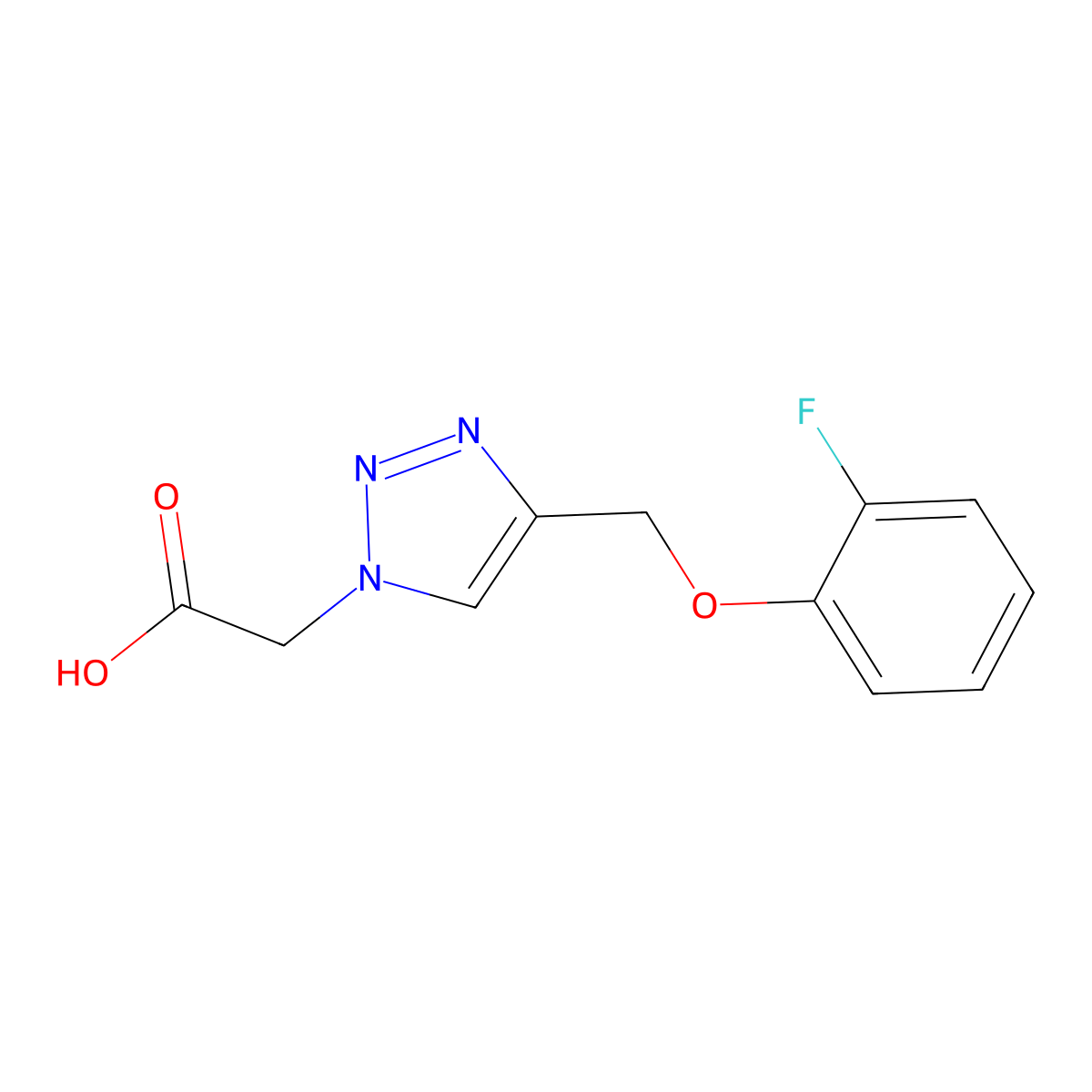 2-(4-((2-Fluorophenoxy)methyl)-1H-1,2,3-triazol-1-yl)acetic acid molecular structure, CAS 1355172-52-9