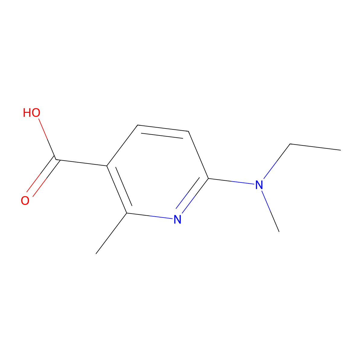 6-(Ethyl(methyl)amino)-2-methylnicotinic acid molecular structure, CAS 1355172-98-3