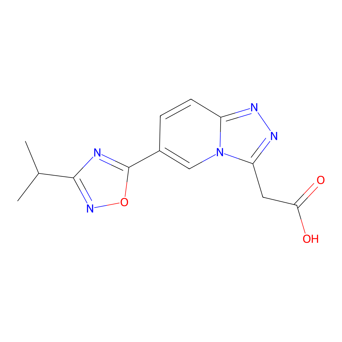 2-(6-(3-Isopropyl-1,2,4-oxadiazol-5-yl)-[1,2,4]triazolo[4,3-a]pyridin-3-yl)acetic acid molecular structure, CAS 1355173-49-7