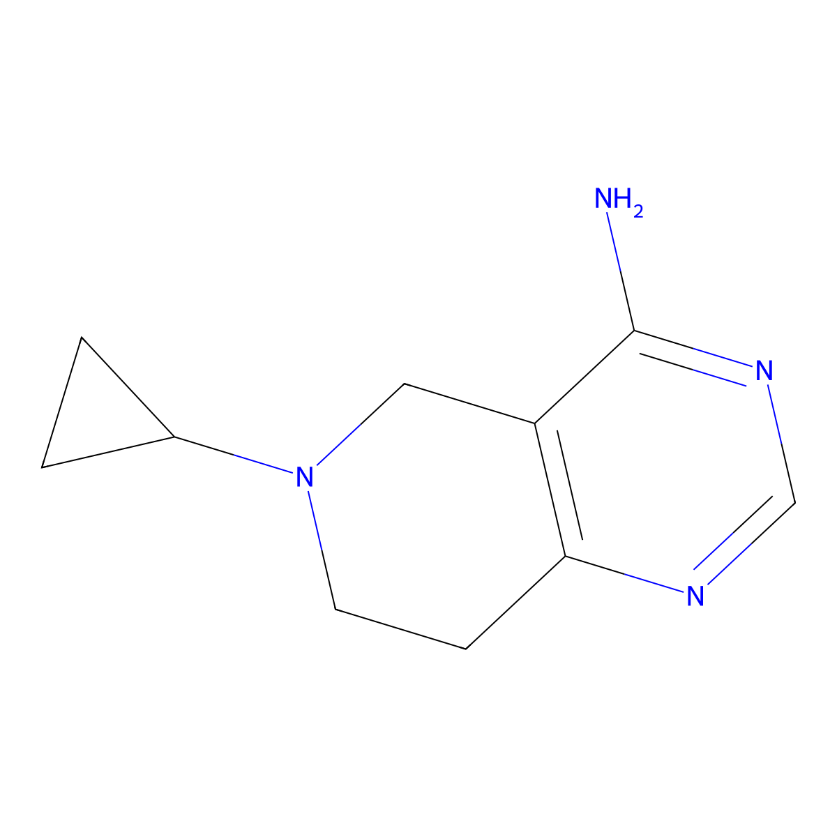 6-Cyclopropyl-5,6,7,8-tetrahydropyrido[4,3-d]pyrimidin-4-amine molecular structure, CAS 1355173-79-3