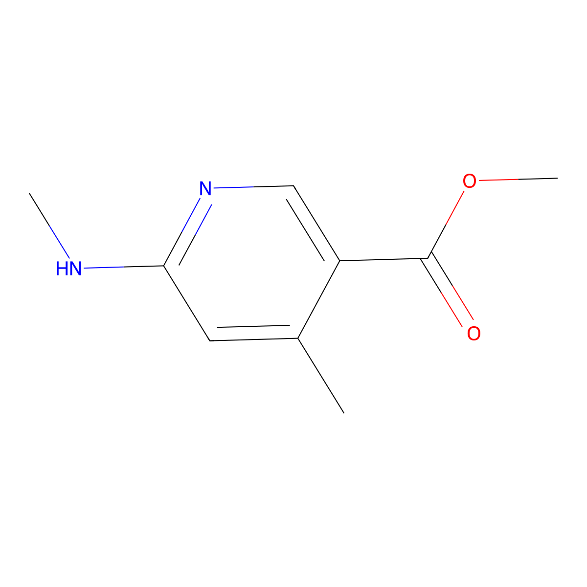 Methyl 4-methyl-6-(methylamino)nicotinate molecular structure, CAS 1355173-90-8