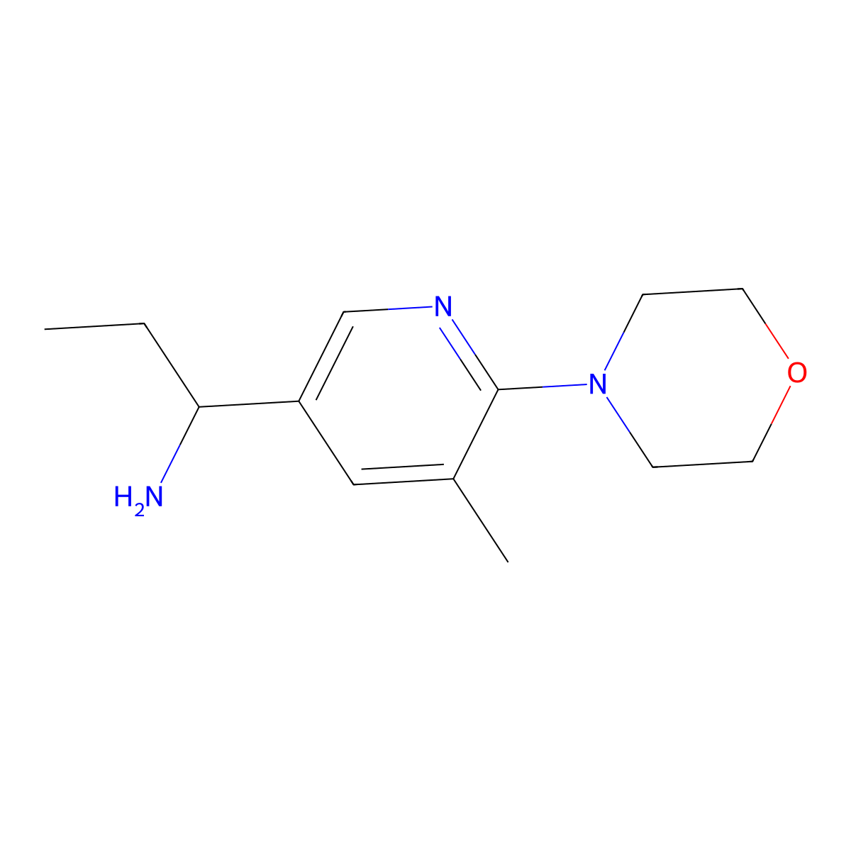 1-(5-Methyl-6-morpholinopyridin-3-yl)propan-1-amine molecular structure, CAS 1355174-01-4