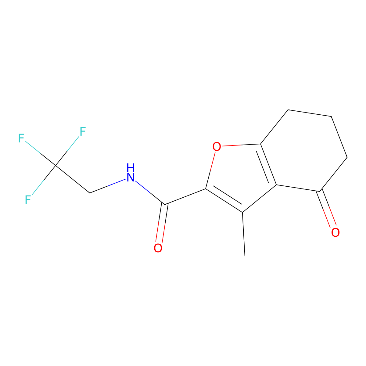 3-Methyl-4-oxo-N-(2,2,2-trifluoroethyl)-4,5,6,7-tetrahydrobenzofuran-2-carboxamide molecular structure, CAS 1355174-25-2