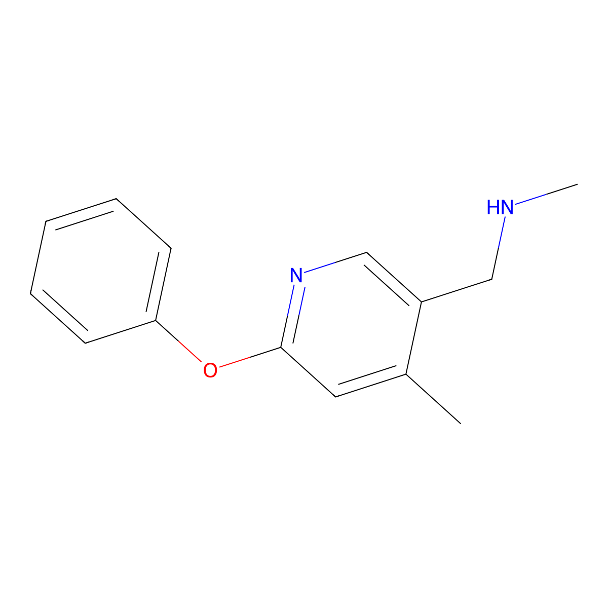 Methyl-(4-methyl-6-phenoxy-pyridin-3-ylmethyl)-amine molecular structure, CAS 1355174-37-6