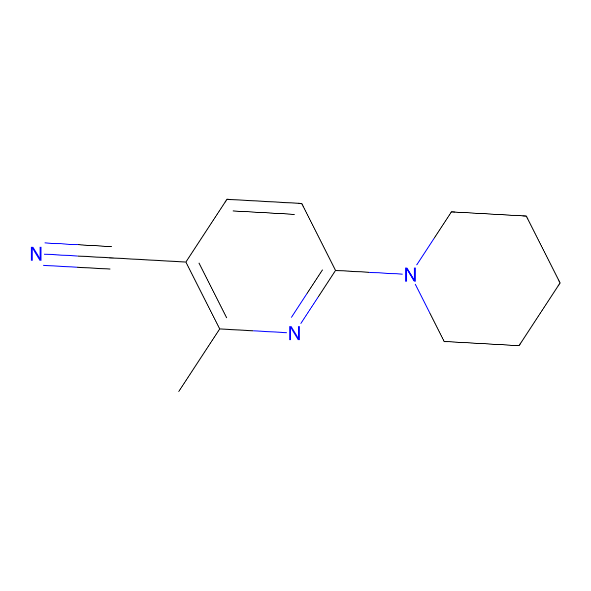 2-Methyl-6-(piperidin-1-yl)nicotinonitrile molecular structure, CAS 1355174-53-6