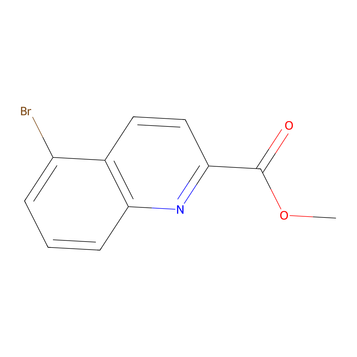 Methyl 5-bromoquinoline-2-carboxylate molecular structure, CAS 1355174-78-5