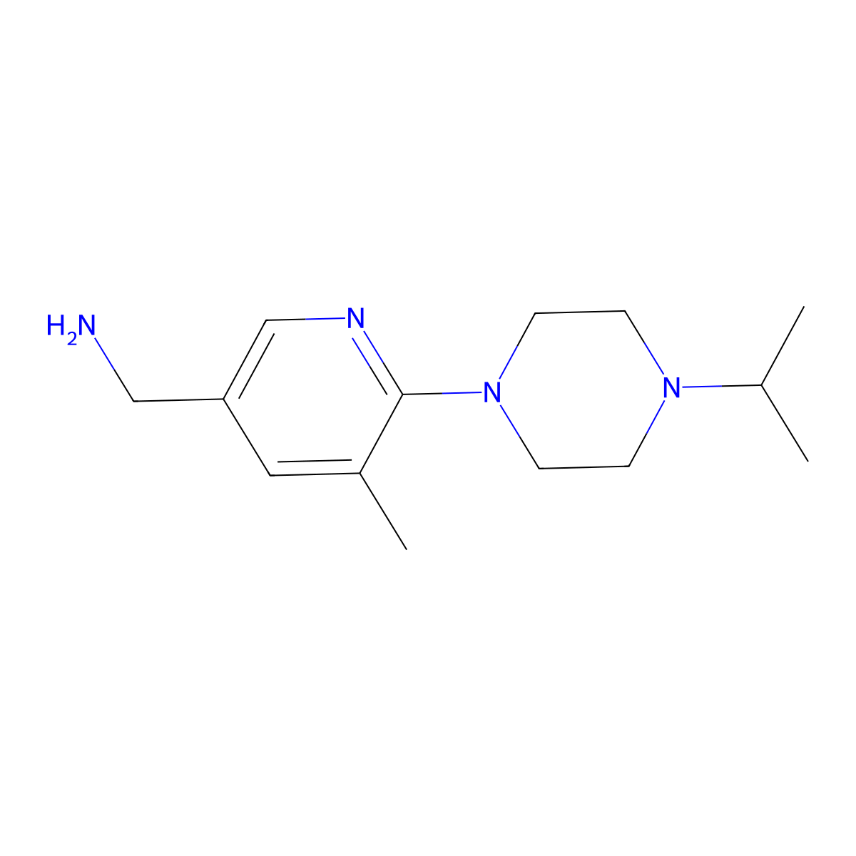 (6-(4-Isopropylpiperazin-1-yl)-5-methylpyridin-3-yl)methanamine molecular structure, CAS 1355174-95-6