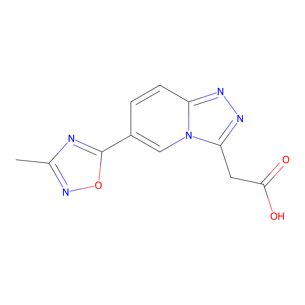 2-(6-(3-Methyl-1,2,4-oxadiazol-5-yl)-[1,2,4]triazolo[4,3-a]pyridin-3-yl)acetic acid molecular structure, CAS 1355175-26-6
