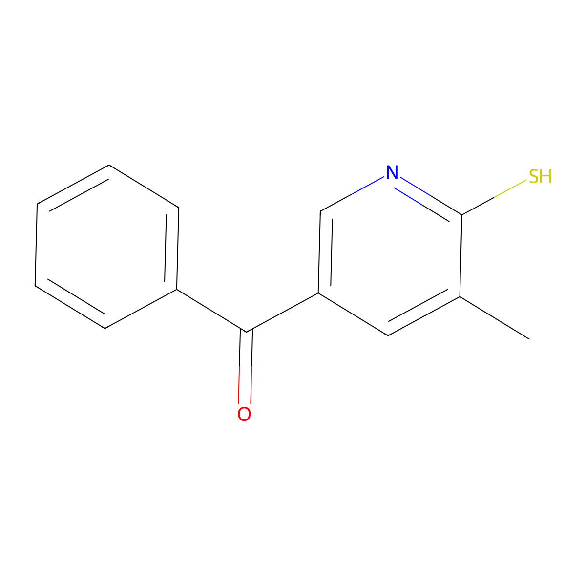 (6-Mercapto-5-methylpyridin-3-yl)(phenyl)methanone molecular structure, CAS 1355175-33-5