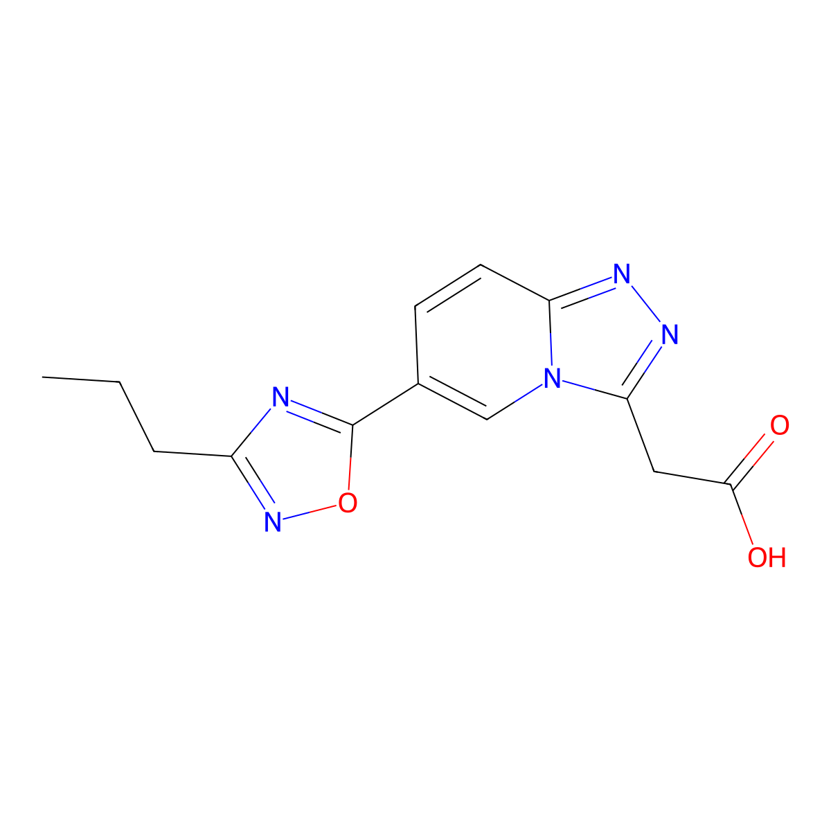 2-(6-(3-Propyl-1,2,4-oxadiazol-5-yl)-[1,2,4]triazolo[4,3-a]pyridin-3-yl)acetic acid molecular structure, CAS 1355175-54-0