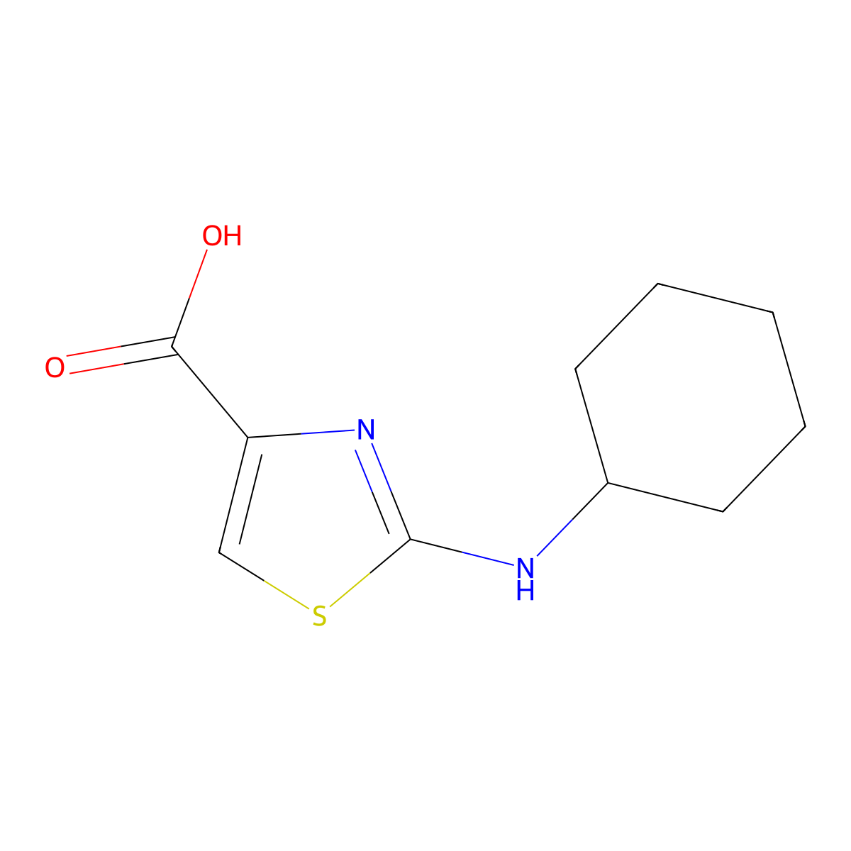 2-(Cyclohexylamino)-1,3-thiazole-4-carboxylic acid molecular structure, CAS 1355175-62-0