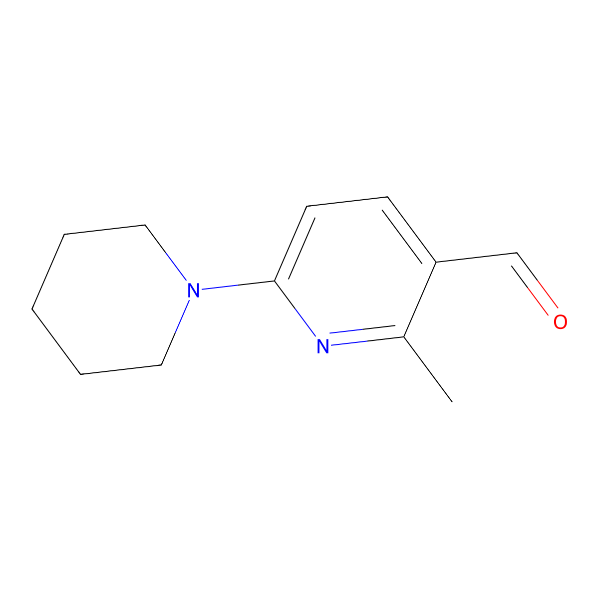 2-Methyl-6-(piperidin-1-yl)nicotinaldehyde molecular structure, CAS 1355175-63-1