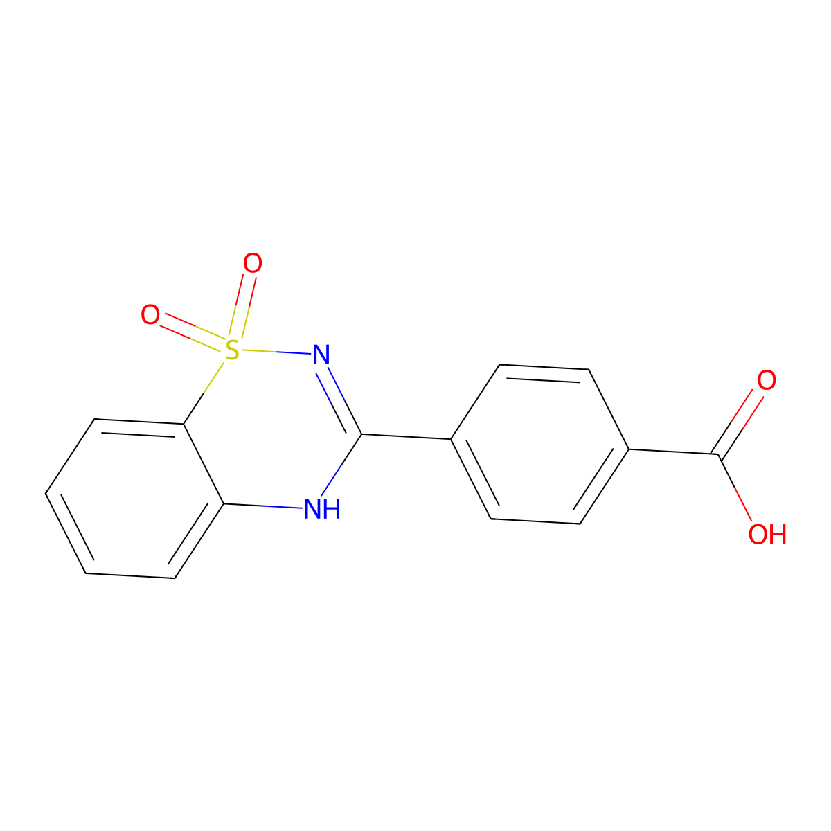 4-(1,1-Dioxido-2H-benzo[e][1,2,4]thiadiazin-3-yl)benzoic acid molecular structure, CAS 1355175-69-7