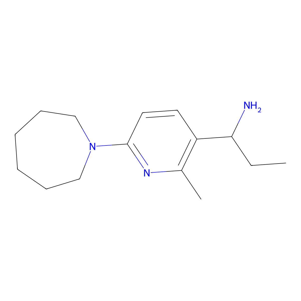 1-(6-(Azepan-1-yl)-2-methylpyridin-3-yl)propan-1-amine molecular structure, CAS 1355177-09-1
