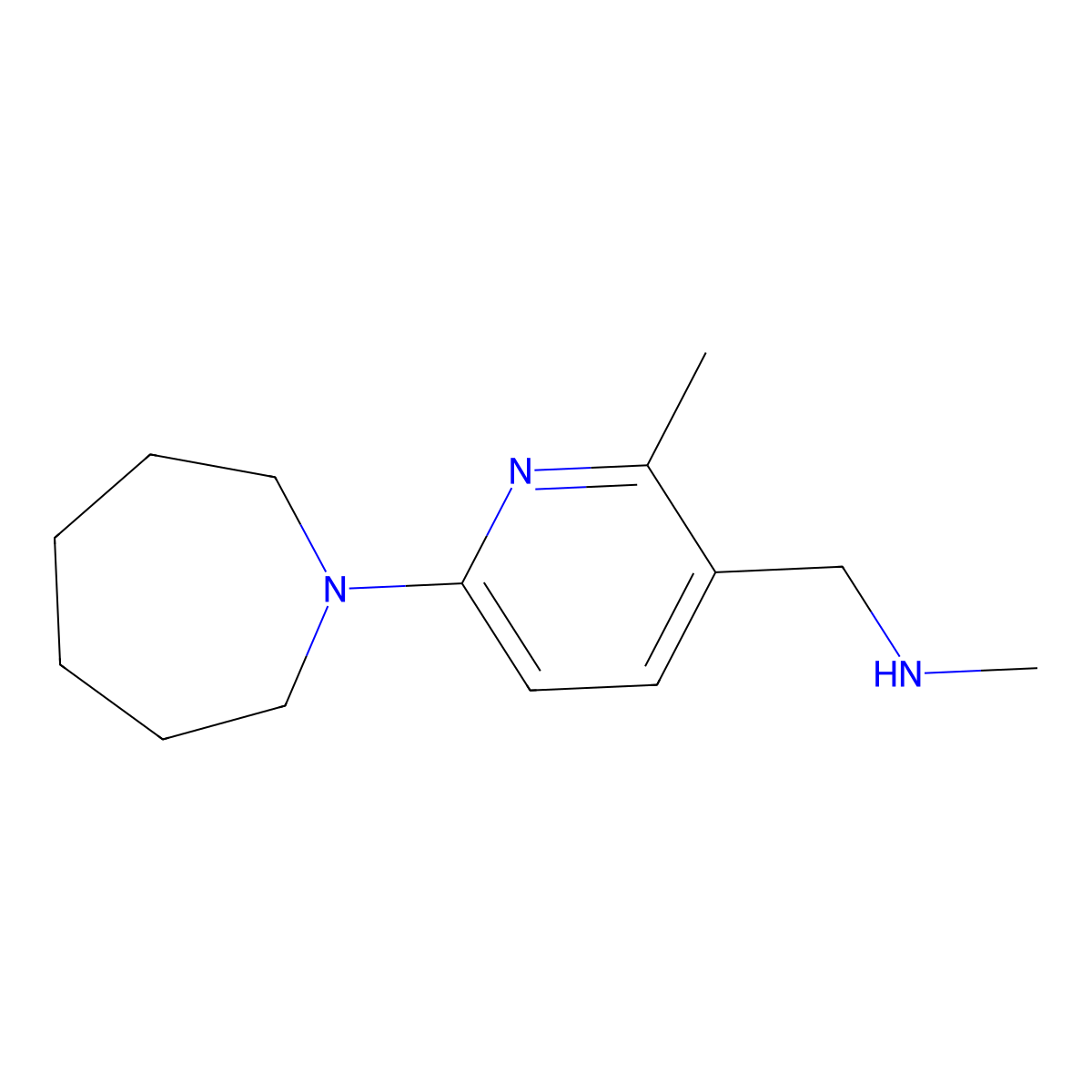 1-(6-(Azepan-1-yl)-2-methylpyridin-3-yl)-N-methylmethanamine molecular structure, CAS 1355177-21-7