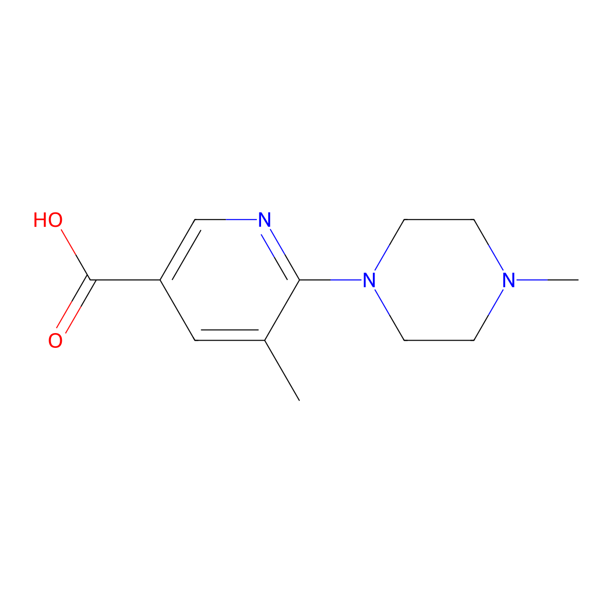 5-Methyl-6-(4-methylpiperazin-1-yl)nicotinic acid molecular structure, CAS 1355177-39-7