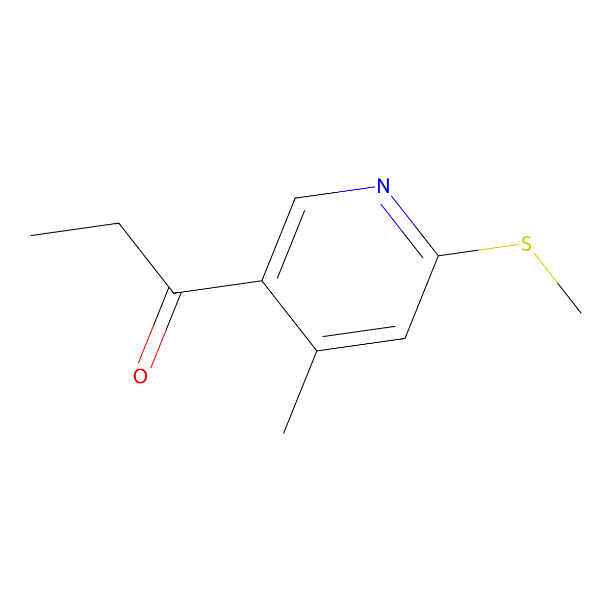 1-(4-Methyl-6-(methylthio)pyridin-3-yl)propan-1-one molecular structure, CAS 1355177-73-9