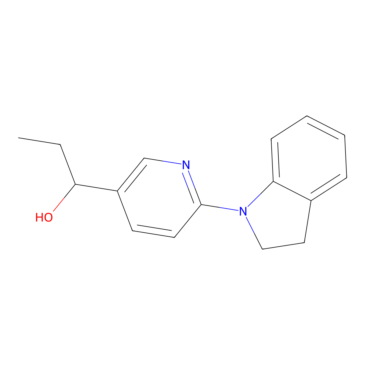 1-(6-(Indolin-1-yl)pyridin-3-yl)propan-1-ol molecular structure, CAS 1355177-98-8