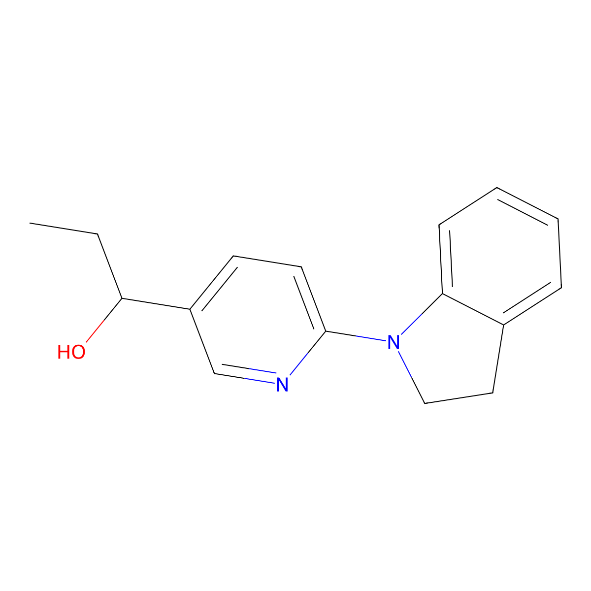 1-(6-(Indolin-1-yl)pyridin-3-yl)propan-1-ol molecular structure, CAS 1355177-98-8
