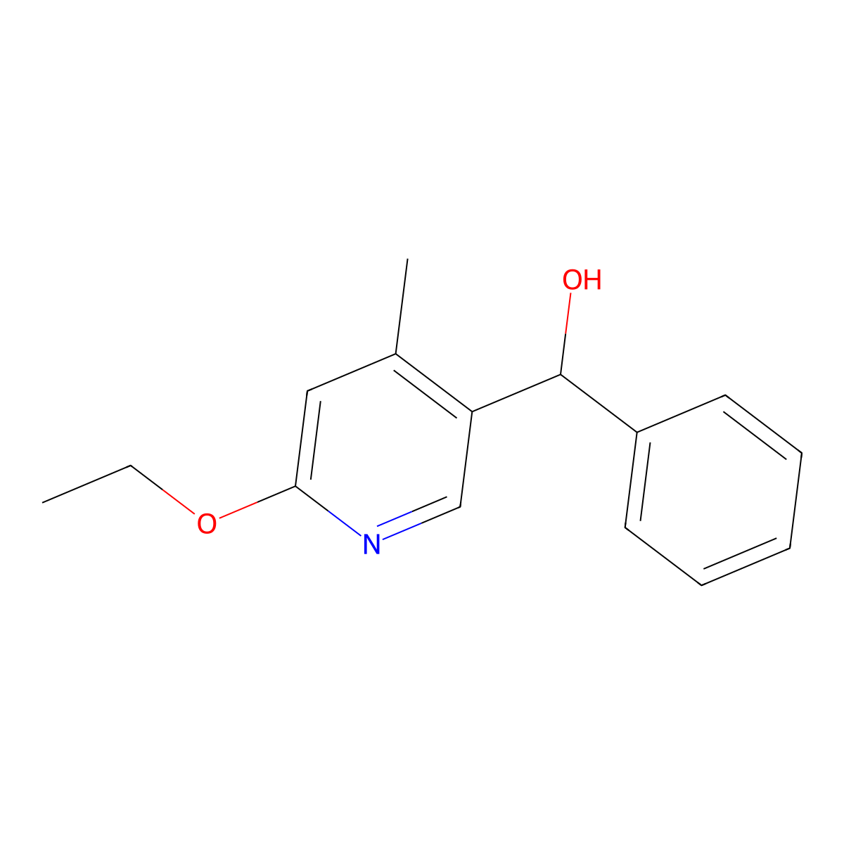 6-Ethoxy-4-methyl-alpha-phenyl-3-pyridinemethanol molecular structure, CAS 1355178-11-8