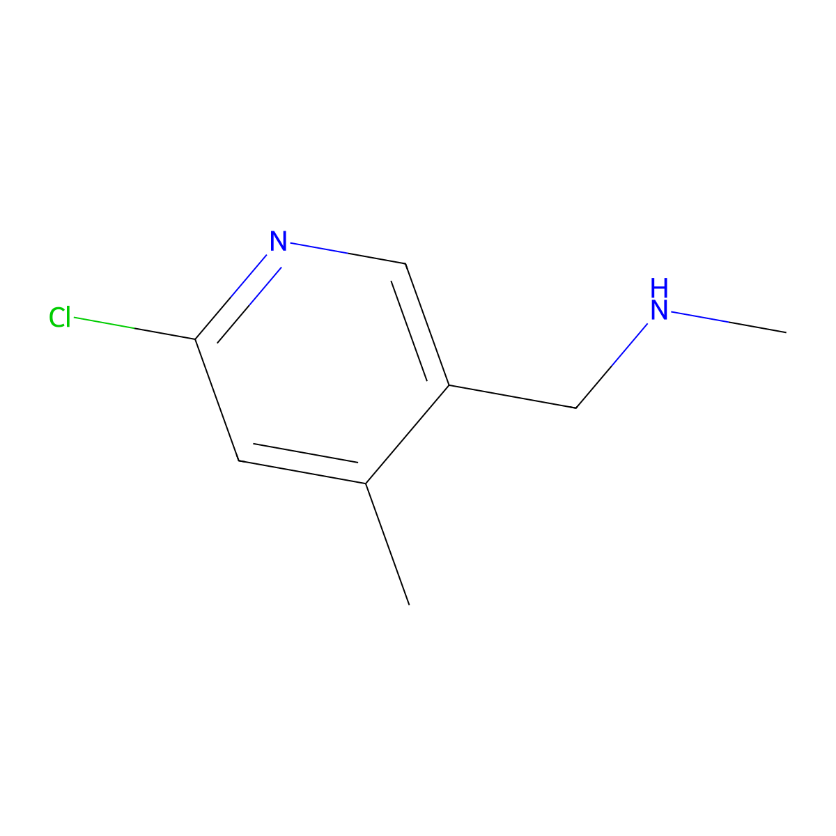 1-(6-Chloro-4-methylpyridin-3-yl)-N-methylmethanamine molecular structure, CAS 1355178-34-5