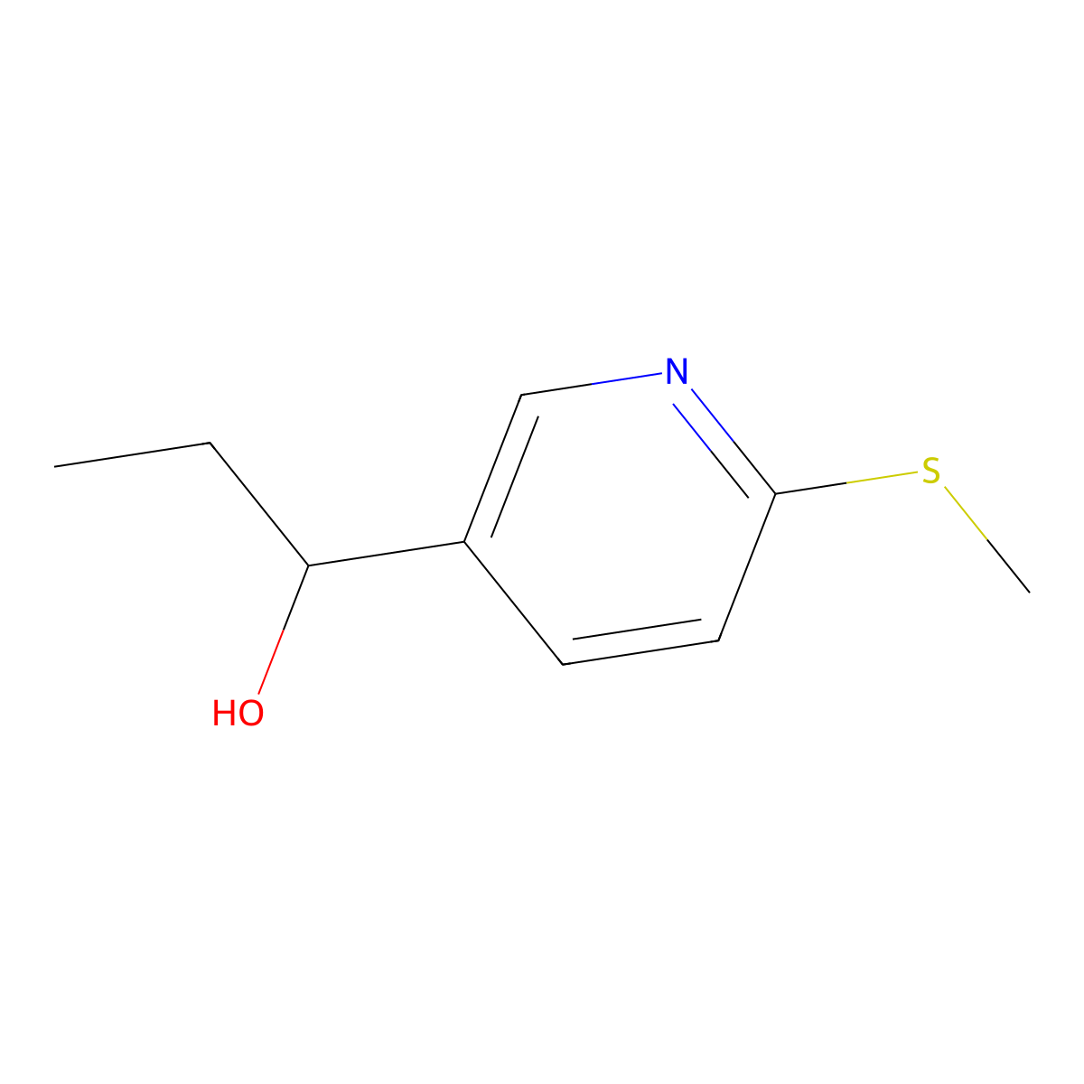 |A-Ethyl-6-(methylthio)-3-pyridinemethanol molecular structure, CAS 1355179-19-9