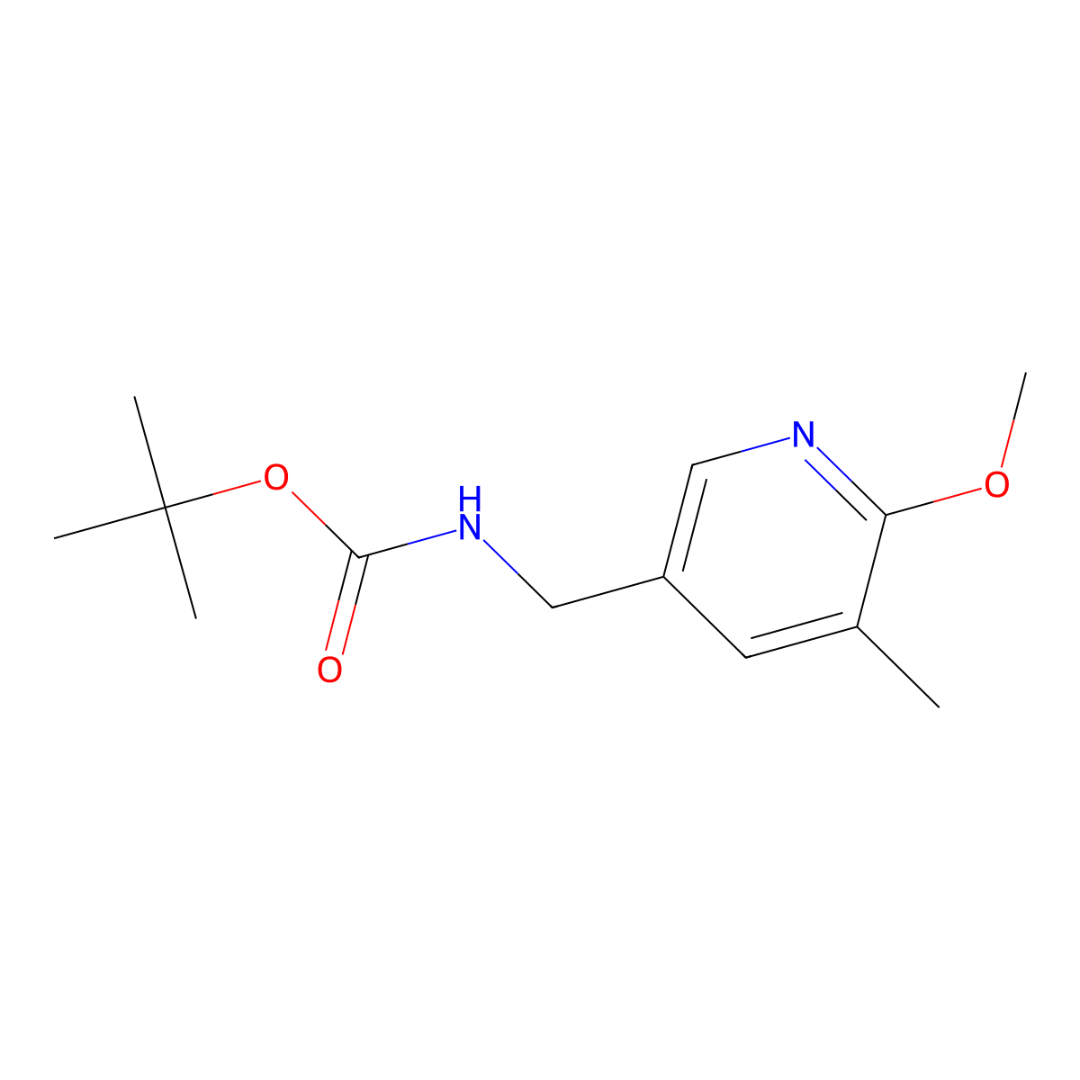 (6-Methoxy-5-methyl-pyridin-3-ylmethyl)-carbamic acid tert-butyl ester molecular structure, CAS 1355179-23-5