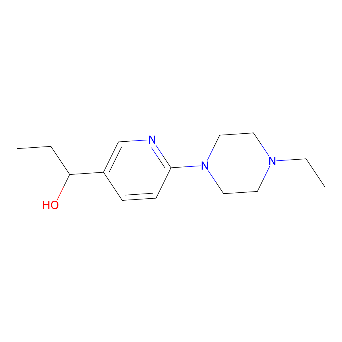 1-[6-(4-Ethyl-piperazin-1-yl)-pyridin-3-yl]-propan-1-ol molecular structure, CAS 1355179-30-4