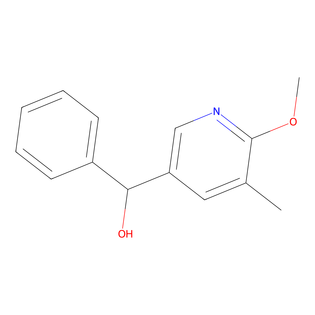 6-Methoxy-5-methyl-alpha-phenyl-3-pyridinemethanol molecular structure, CAS 1355179-33-7
