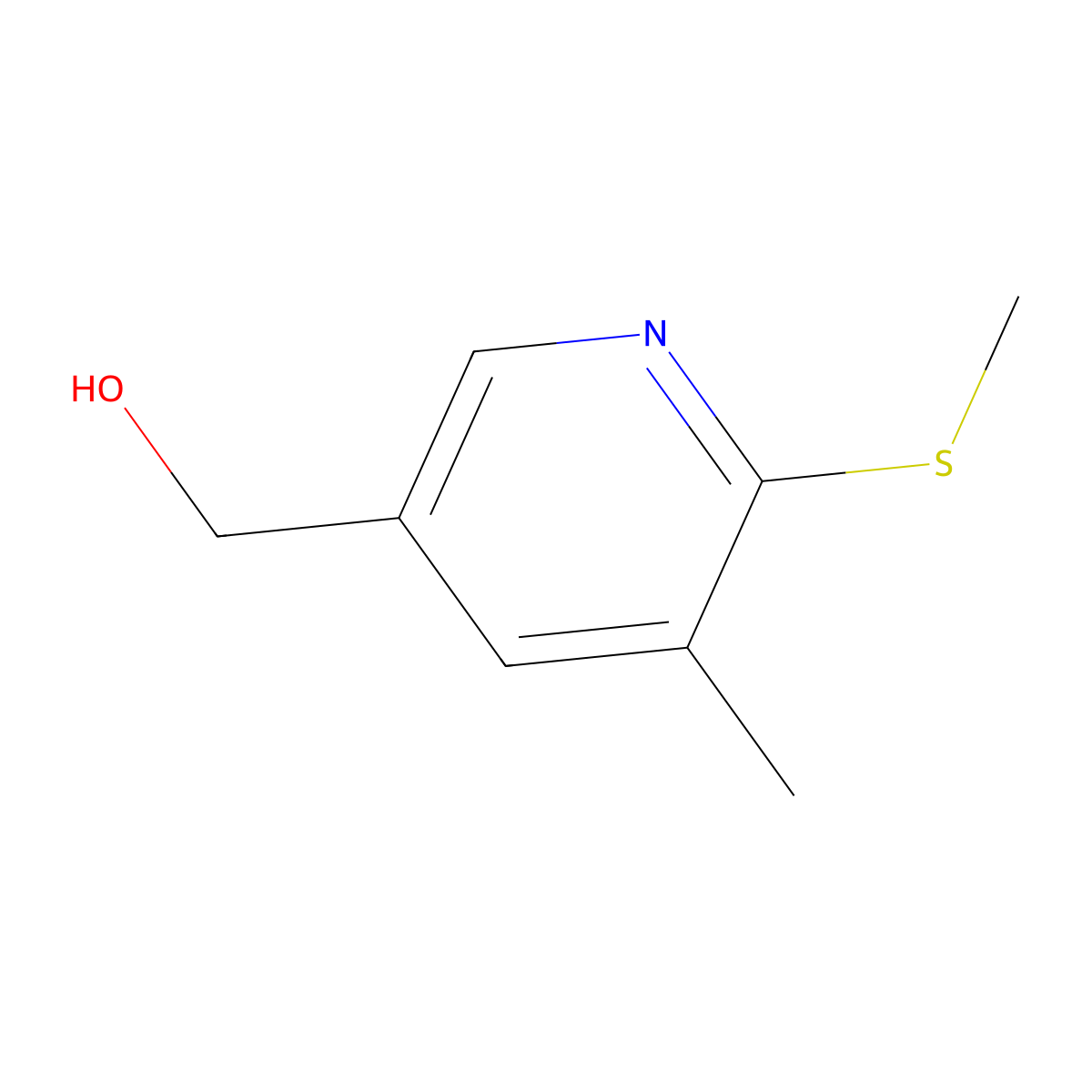 (5-Methyl-6-methylsulfanyl-pyridin-3-yl)-methanol molecular structure, CAS 1355179-37-1