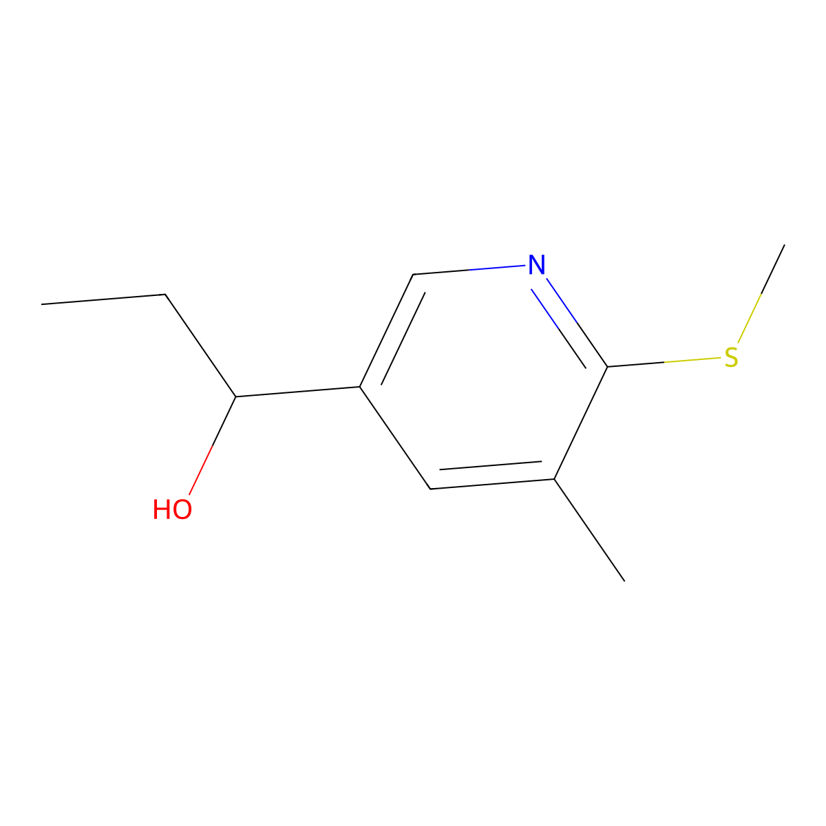 |A-Ethyl-5-methyl-6-(methylthio)-3-pyridinemethanol molecular structure, CAS 1355179-41-7