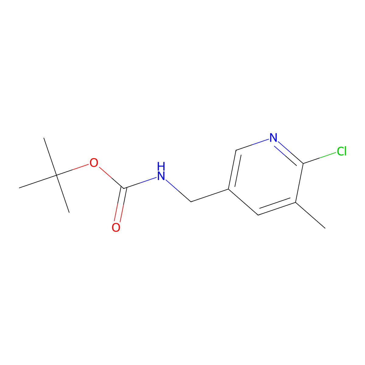 tert-Butyl ((6-chloro-5-methylpyridin-3-yl)methyl)carbamate molecular structure, CAS 1355179-86-0