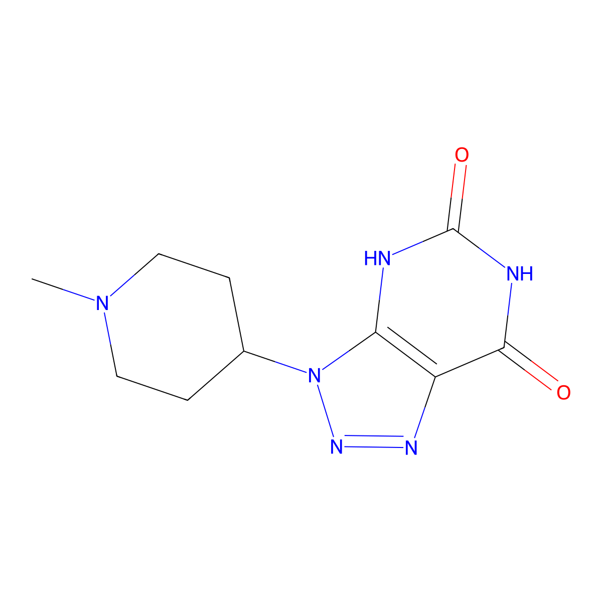 3-(1-Methylpiperidin-4-yl)-3H-[1,2,3]triazolo[4,5-d]pyrimidine-5,7(4H,6H)-dione molecular structure, CAS 1355180-00-5