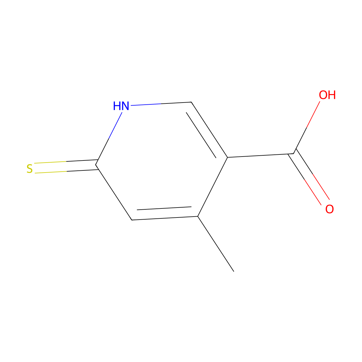 6-Mercapto-4-methylnicotinic acid molecular structure, CAS 1355180-45-8