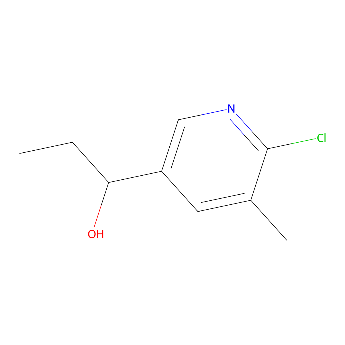 1-(6-Chloro-5-methyl-3-pyridinyl)propan-1-ol molecular structure, CAS 1355180-48-1