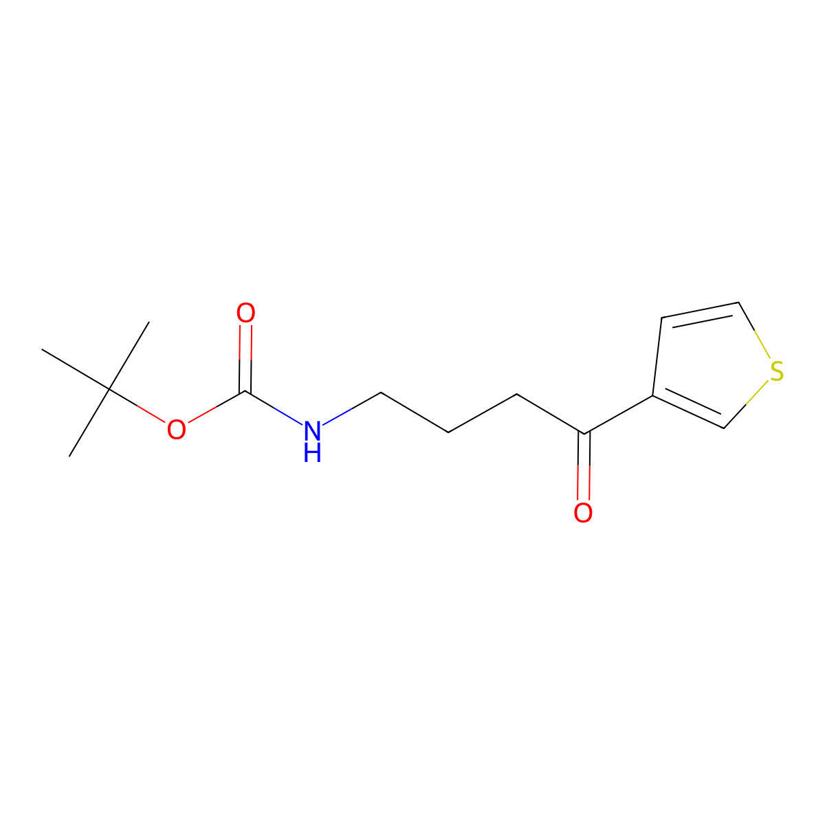 Tert-butyl (4-oxo-4-(thiophen-3-yl)butyl)carbamate molecular structure, CAS 1355180-84-5