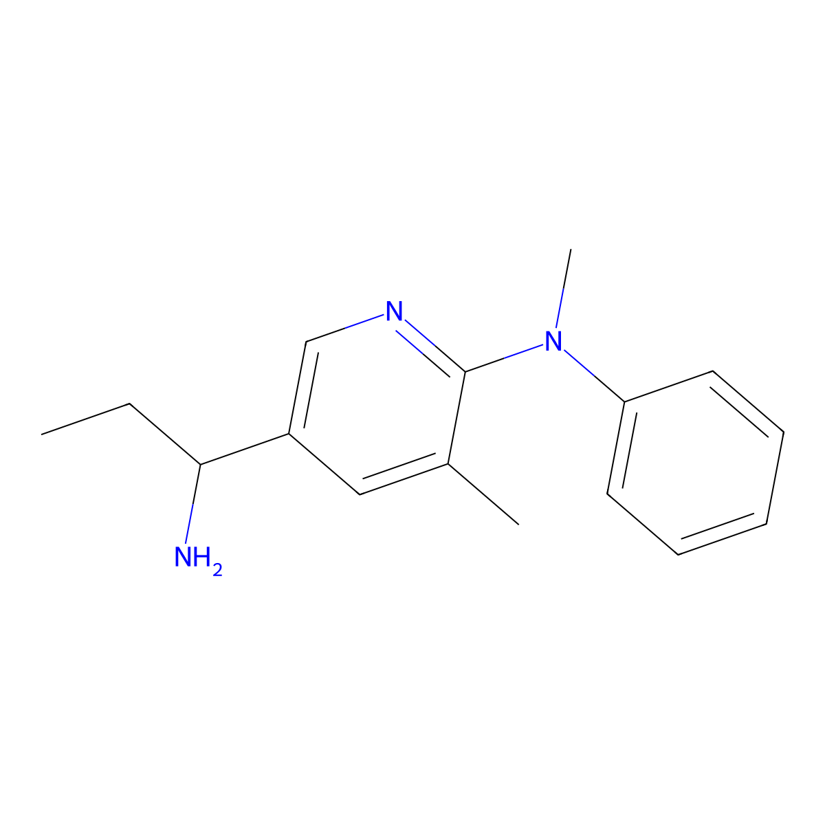 5-(1-Aminopropyl)-N,3-dimethyl-N-phenylpyridin-2-amine molecular structure, CAS 1355180-93-6