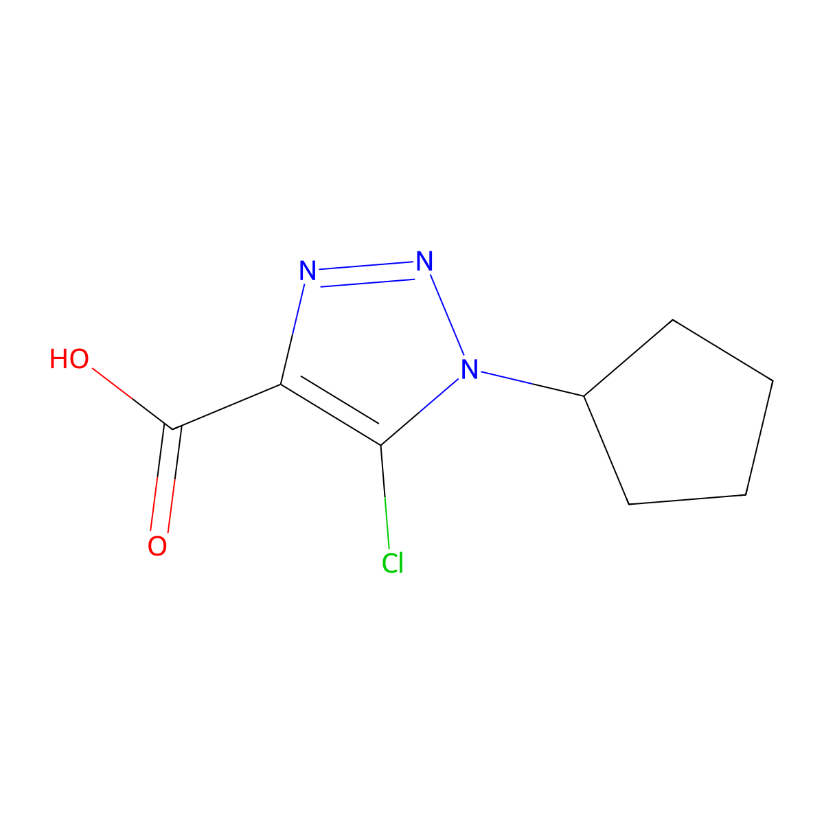 5-Chloro-1-cyclopentyl-1H-1,2,3-triazole-4-carboxylic acid molecular structure, CAS 1355180-98-1