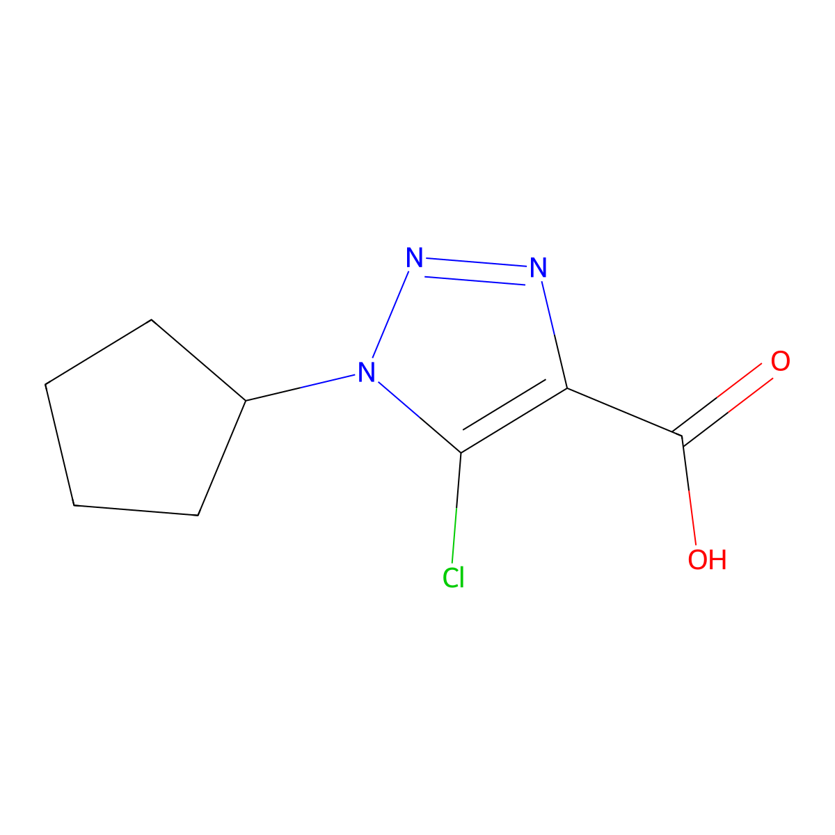 5-Chloro-1-cyclopentyl-1H-1,2,3-triazole-4-carboxylic acid molecular structure, CAS 1355180-98-1