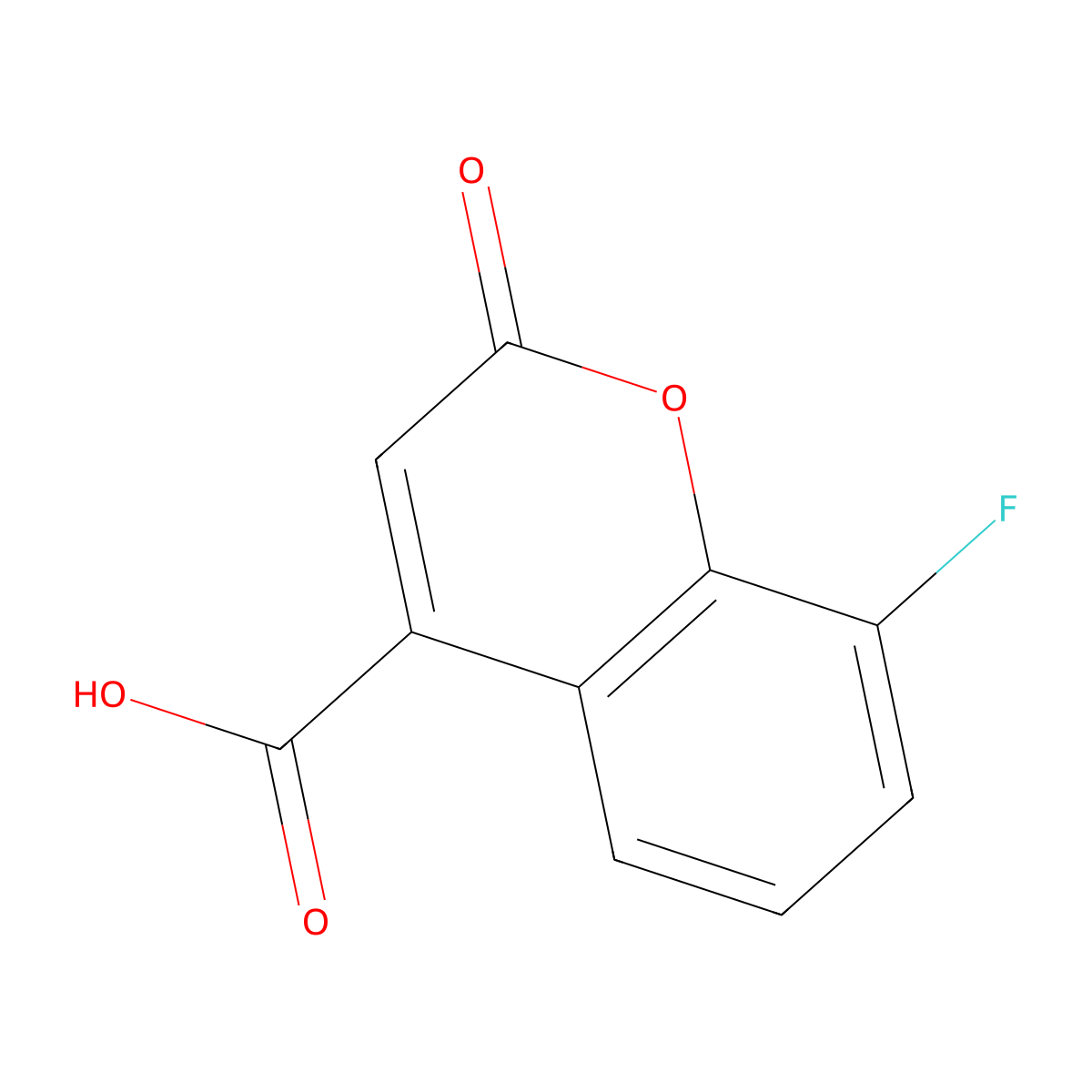 8-Fluoro-2-oxo-2H-chromene-4-carboxylic acid molecular structure, CAS 1355181-58-6