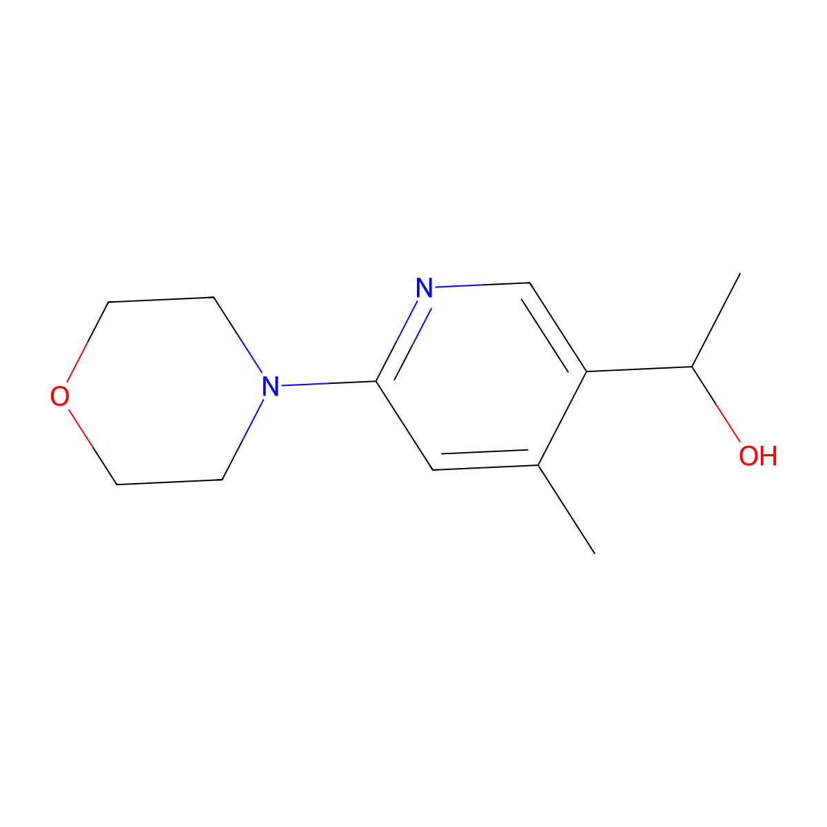 1-(4-Methyl-6-morpholinopyridin-3-yl)ethanol molecular structure, CAS 1355181-64-4