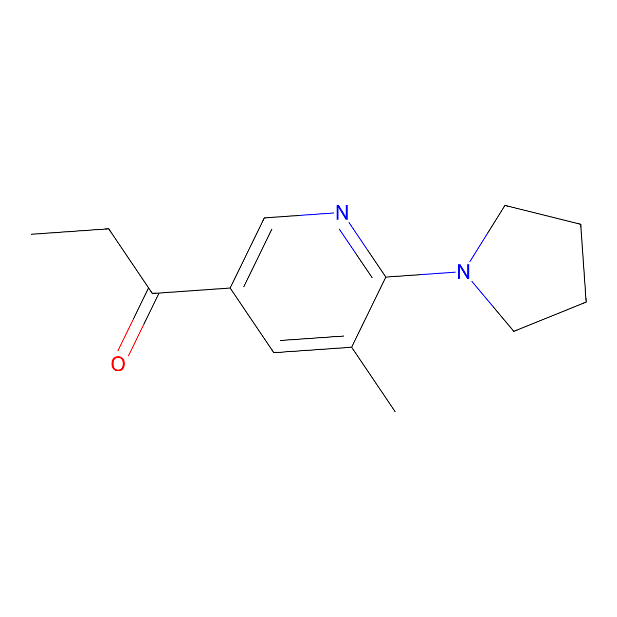 1-(5-Methyl-6-(pyrrolidin-1-yl)pyridin-3-yl)propan-1-one molecular structure, CAS 1355181-66-6