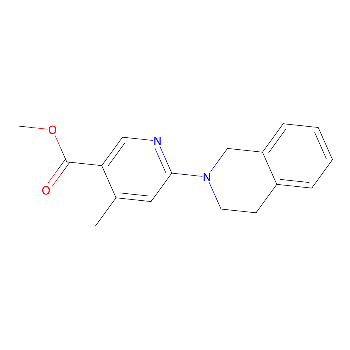 Methyl 6-(3,4-dihydroisoquinolin-2(1H)-yl)-4-methylnicotinate molecular structure, CAS 1355181-86-0